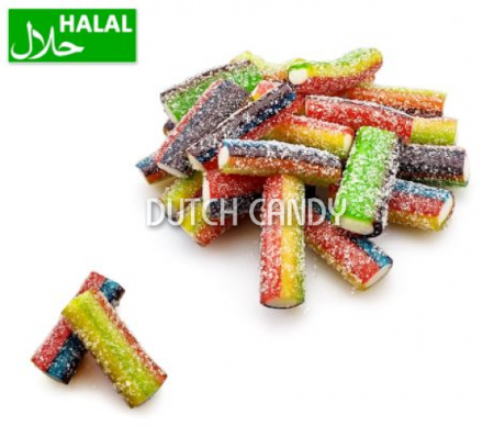 Sour sugared rainbow filled pencils, 200gr