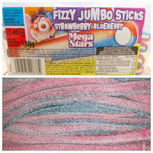 Load image into Gallery viewer, Fizzy Jumbo sticks strawberry -blueberry, 47 gr
